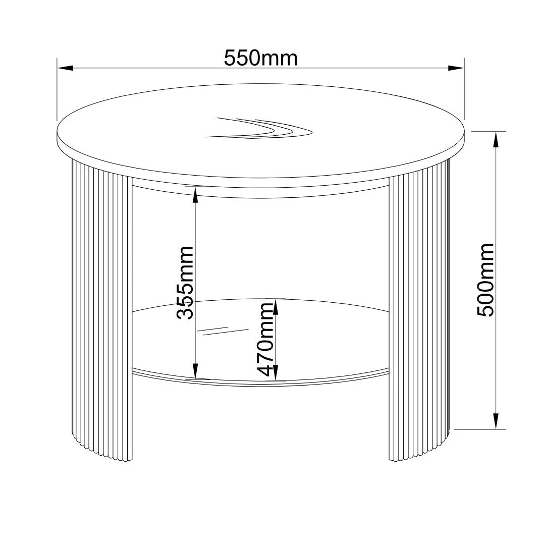 Jual Furnishings Roma Oak Fluted Side Table