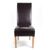 Shankar Brown Leather Match Roll Back Dining Chair