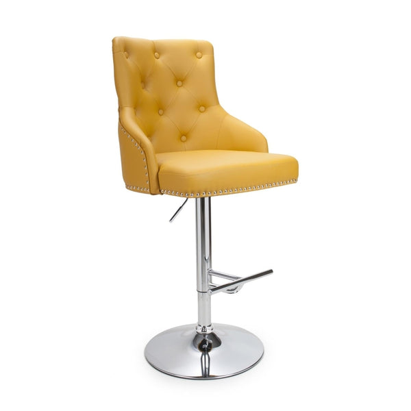 Hawksmoor Yellow Leather Match Luxury Bar Stool