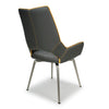 Shankar Graphite Grey Leather Match Swivel Dining Chair