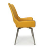 Shankar Medallion Yellow Leather Match Swivel Dining Chair