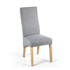 Shankar Silver Grey Linen Effect Wave Back Dining Chair