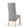 Shankar Silver Grey Linen Effect Wave Back Dining Chair