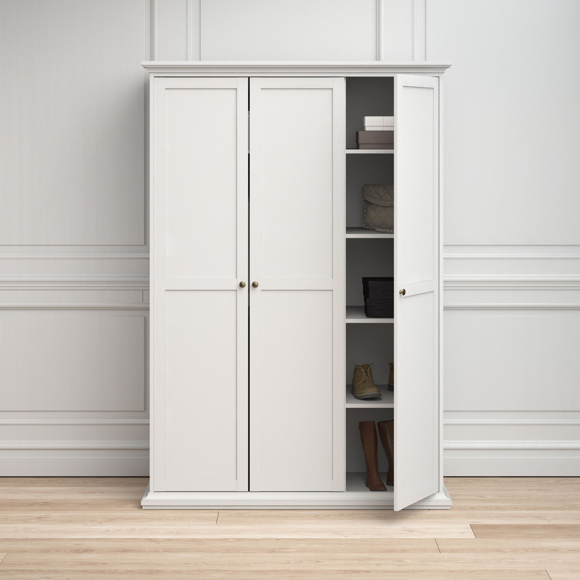 Axton Westchester Wardrobe with 3 Doors In White