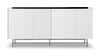 Gillmore Space Alberto Four Door High Sideboard White With Dark Chrome Accent