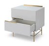 Gillmore Space Alberto Two Drawer Narrow Chest White With Brass Accent