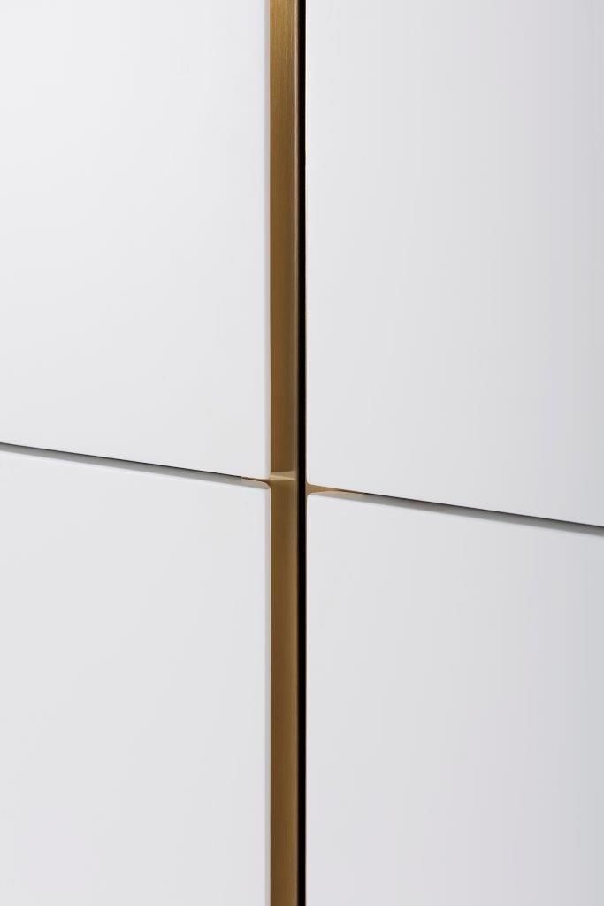 Gillmore Space Alberto Wardrobe White With Brass Accent