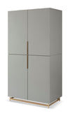 Gillmore Space Alberto Wardrobe Grey With Brass Accent