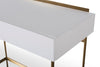 Gillmore Space Alberto Dressing Table White With Brass Accent