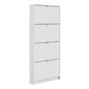 Axton Choctaw Shoe Cabinet With 4 Tilting Doors And 1 Layer In White