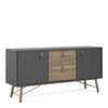 Axton Longwood Sideboard 2 Doors + 2 Drawers In Matt Black Walnut