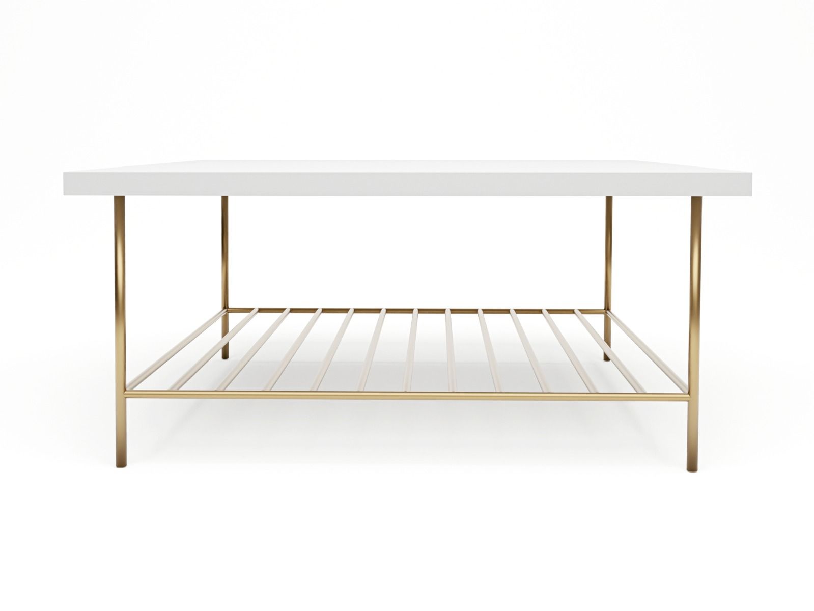 Gillmore Space Alberto Square Coffee Table White With Brass Accent