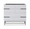 Gillmore Space Alberto Six Drawer Wide Chest White With Dark Chrome Accent