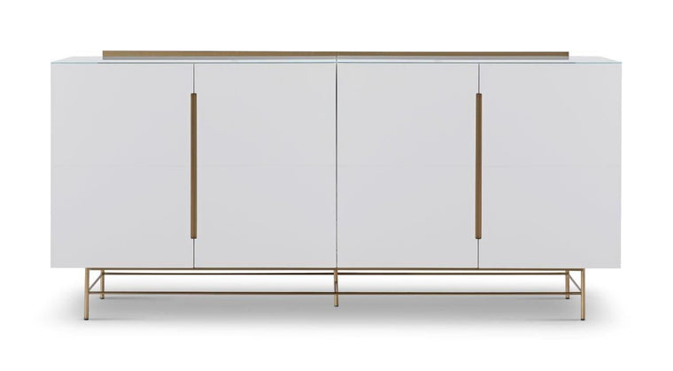 Gillmore Space Alberto Four Door High Sideboard White With Brass Accent