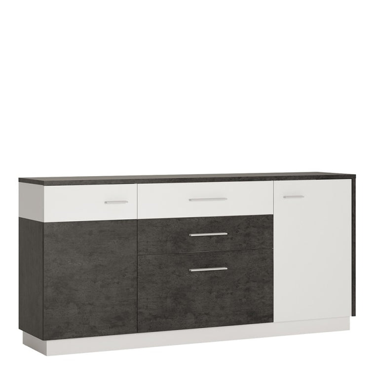 Axton Laconia 2 Door 2 Drawer 1 Compartment Sideboard in Slate Grey and Alpine White