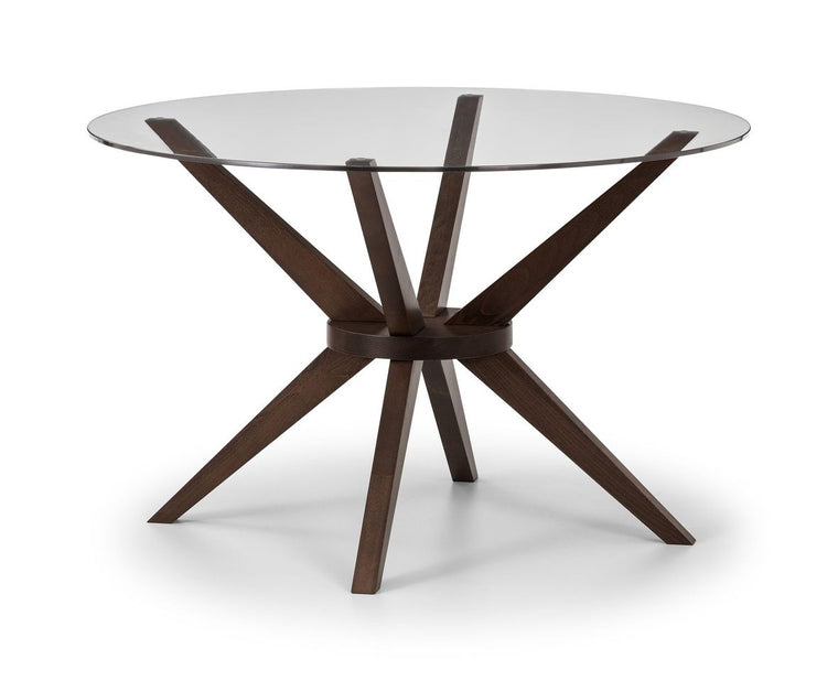 Julian Bowen Chelsea Glass Top Round Dining Table 120cm