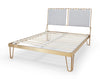 Gillmore Space Finn King Bed Silver Upholstered & Brass Frame