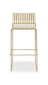 Gillmore Space Finn Bar Stool Natural Upholstered & Brass Frame