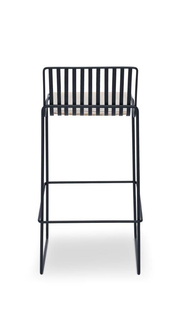Gillmore Space Finn Bar Stool Natural Upholstered & Black Frame
