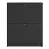 Axton Choctaw Shoe Cabinet With 2 Tilting Doors And 1 Layer In Matt Black