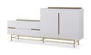 Gillmore Space Alberto Door & Drawer Combination Sideboard White With Brass Accent