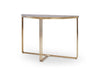 Gillmore Space Finn Demi Lune Console Table Dark Stone Top & Brass Frame