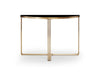 Gillmore Space Finn Demi Lune Console Table Black Glass Top & Brass Frame