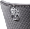 Hawksmoor Lionhead Ring Back Dining Chair Brushed Velvet Grey in Black Legs (Pair)