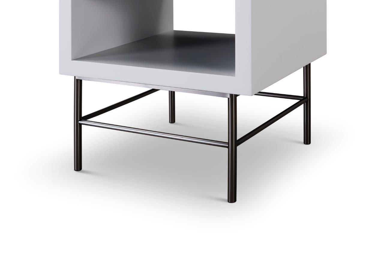 Gillmore Space Alberto Side Table White With Dark Chrome Accent