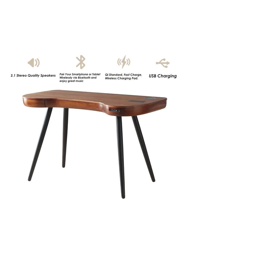 Jual Furnishings San Francisco Smart Speaker Charging Desk Walnut