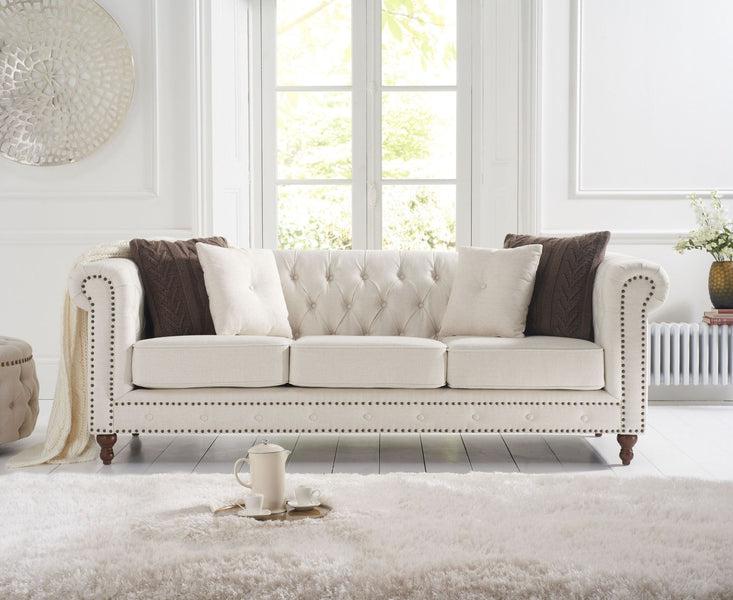 Montrose Ivory Linen 3 Seater Sofa
