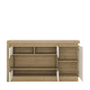 Axton Woodlawn 3 door Glazed Sideboard In Riviera Oak/White High Gloss