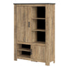 Axton Marlo 2 Door 5 Shelves Cabinet In Chestnut And Matera Grey