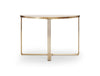 Gillmore Space Finn Demi Lune Console Table Pale Oak Top & Brass Frame