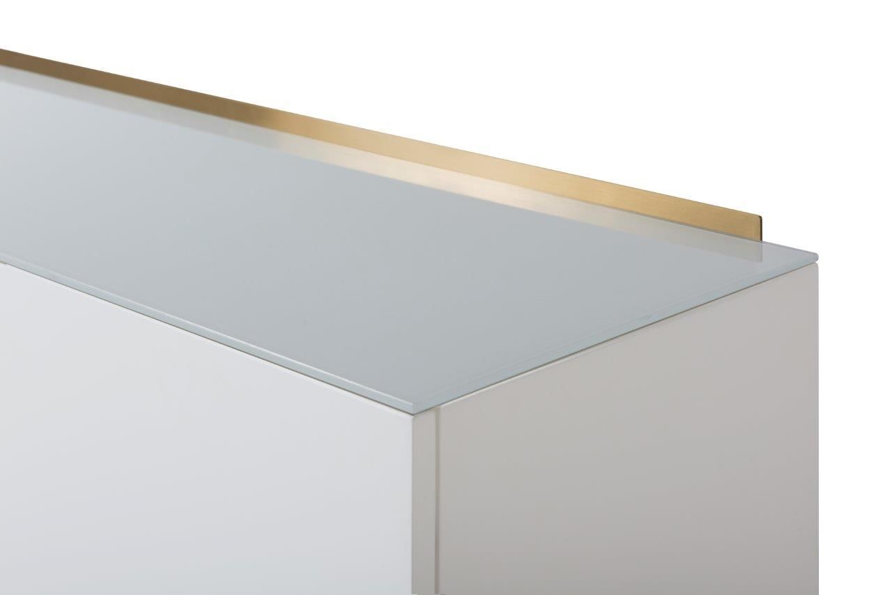 Gillmore Space Alberto Two Door High Sideboard White With Brass Accent