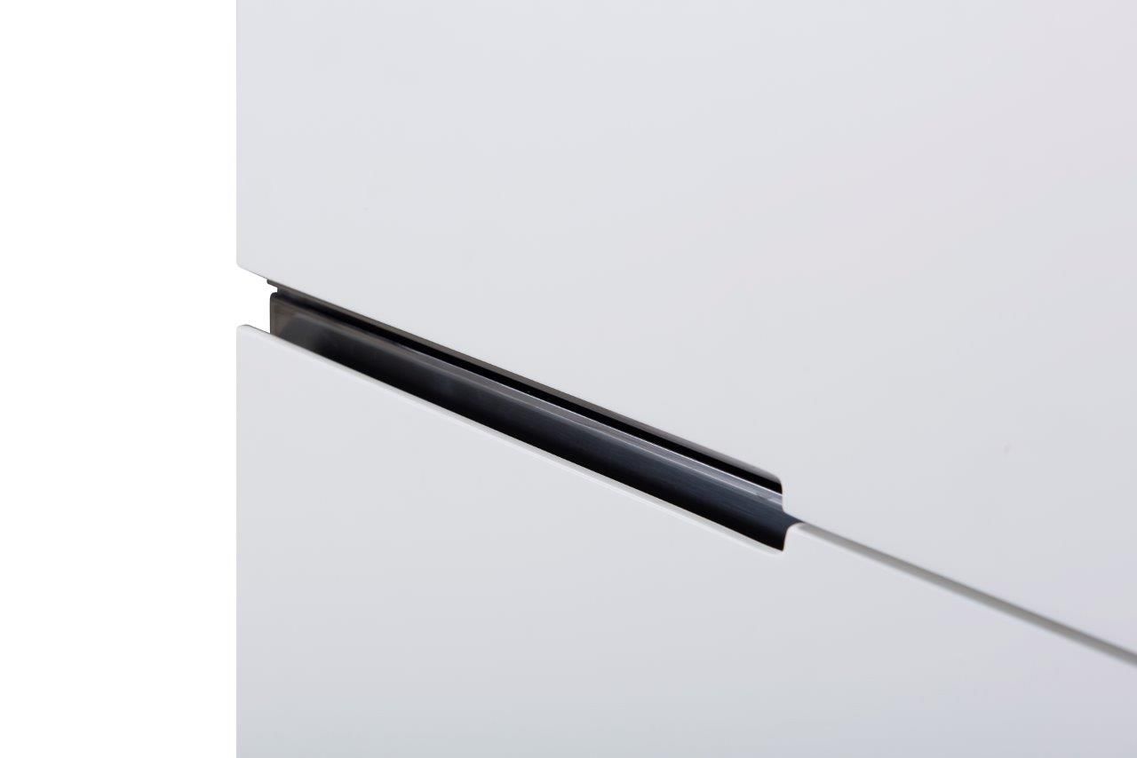 Gillmore Space Alberto Six Drawer Wide Chest White With Dark Chrome Accent