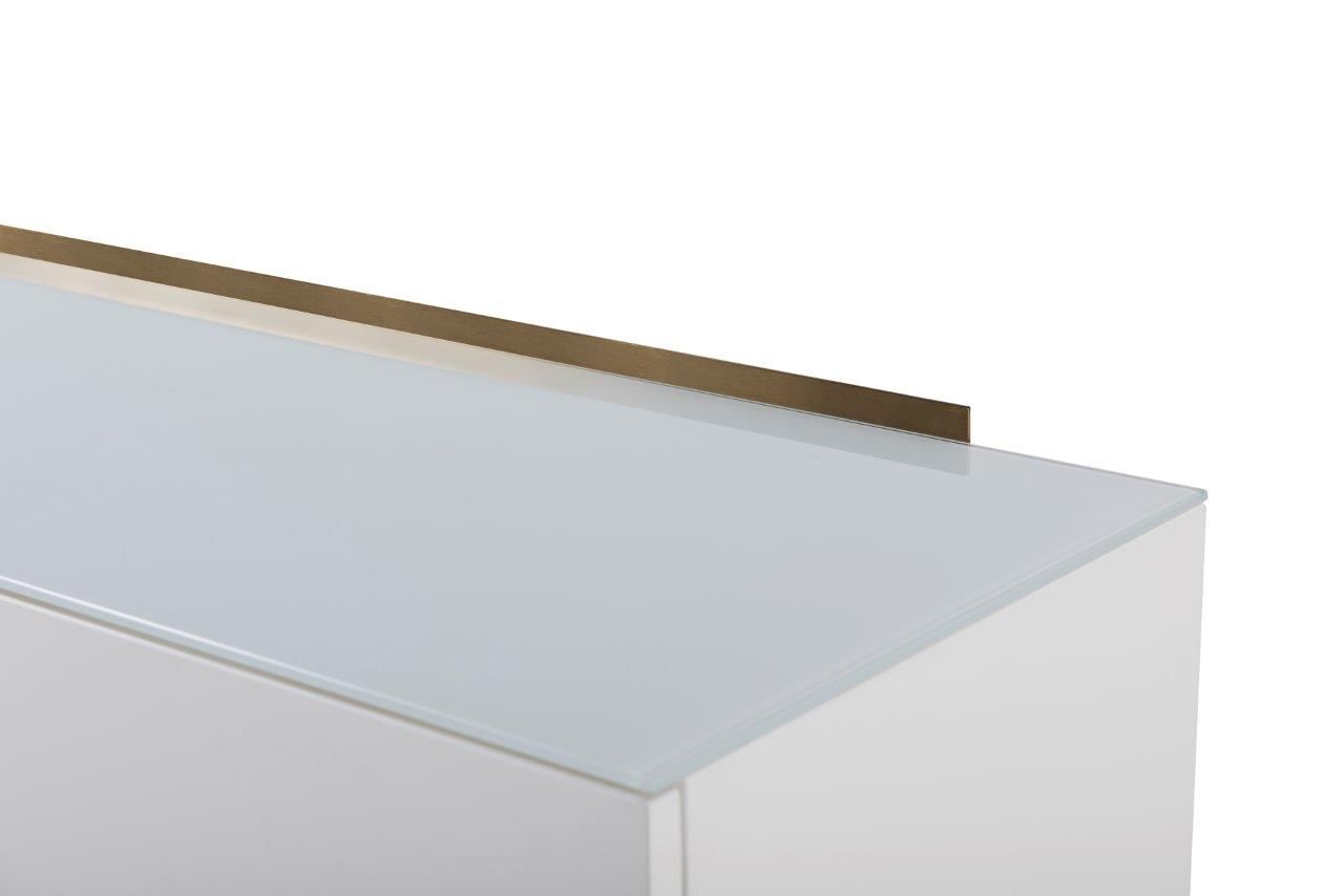 Gillmore Space Alberto Four Door High Sideboard White With Brass Accent