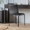 Mayfield Linden Contemporary Dining Chair Black Leather (Pair)