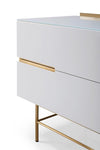 Gillmore Space Alberto Door & Drawer Combination Sideboard White With Brass Accent