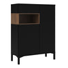 Axton Blauzes Sideboard 2 Door 1 Drawer in Black and Walnut