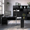 Axton Trinity Desk 150 cm In Black Woodgrain With White Legs