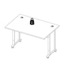 Axton Trinity Desk 120 cm In Oak With Silver Grey Steel Legs