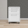 Axton Trinity Mobile File Cabinet In White