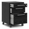 Axton Trinity Mobile file Cabinet In Black Woodgrain