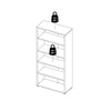 Axton Trinity Bookcase 4 Shelves with 2 Drawers and 2 Doors in White