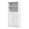 Axton Trinity Bookcase 4 Shelves with 2 Drawers and 2 Doors in White