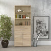 Axton Trinity Bookcase 5 Shelves with 2 Drawers and 2 Doors in Oak