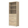 Axton Trinity Bookcase 5 Shelves with 2 Drawers + 2 File Drawers in Oak