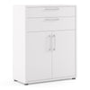 Axton Trinity Bookcase 2 Shelves with 2 Drawers And 2 Doors In White