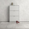 Axton Choctaw Shoe Cabinet With 3 Tilting Doors And 1 Layer In White